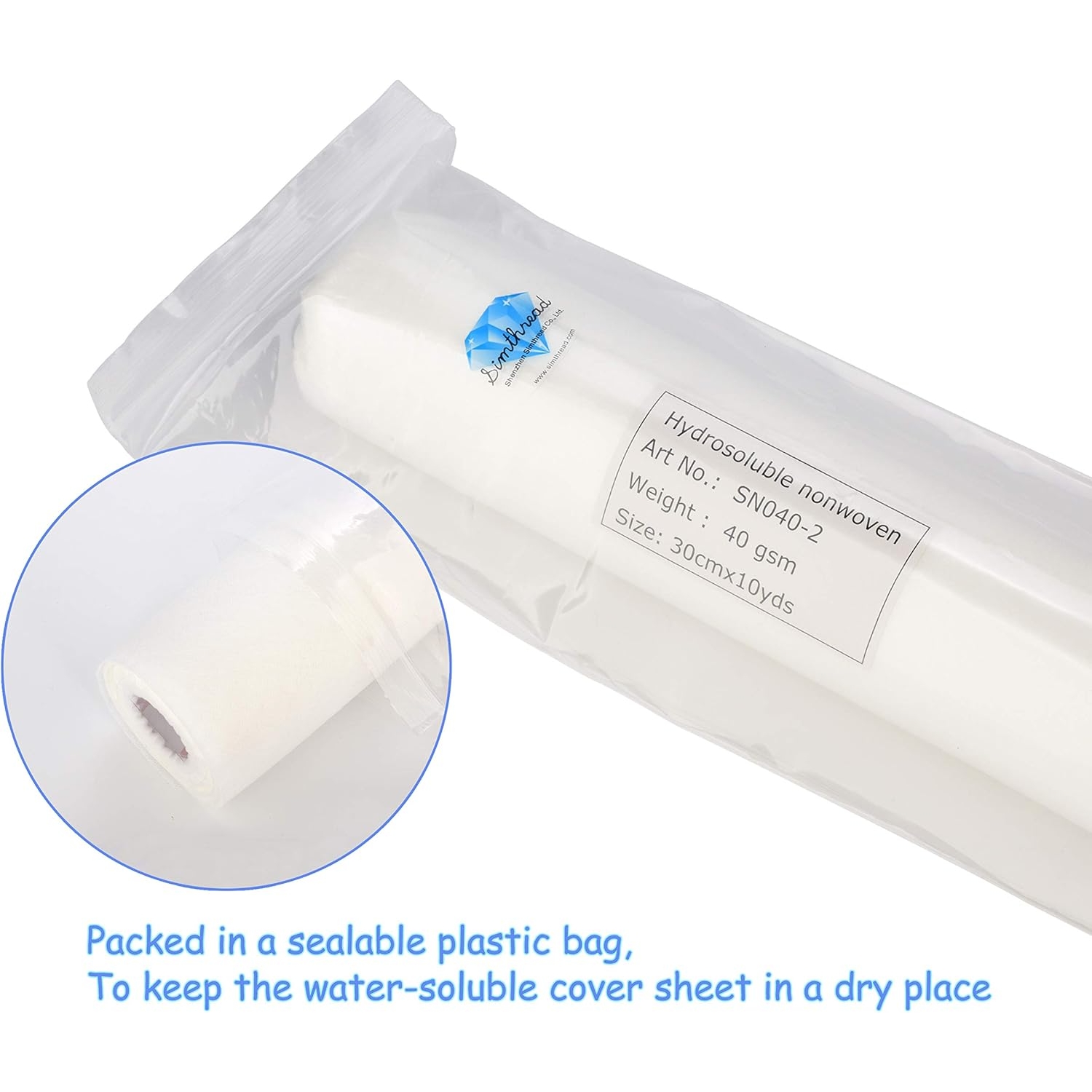 Simthread Non Woven Water Solu - đánh giá và giá Embroidery Stabilizer Backing