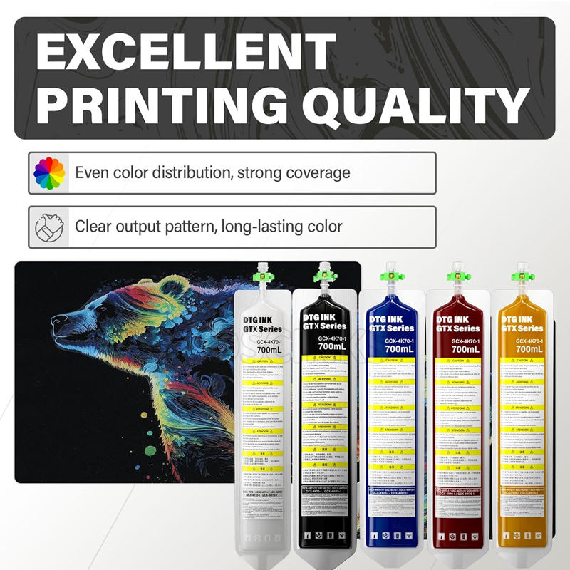 700ML DTG Textile GTX Ink Bag  - đánh giá và giá Direct To Garment Ink
