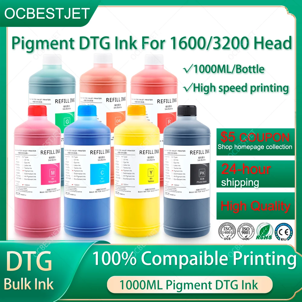 1000ML/Bottle DTG Ink Textile  - đánh giá và giá Direct To Garment Ink